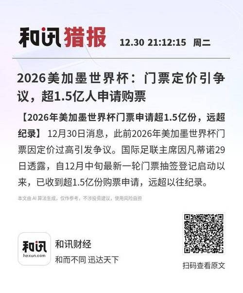 2026年美加墨世界杯门票定价策略分析 2026年美加墨世界杯门票定价策略分析